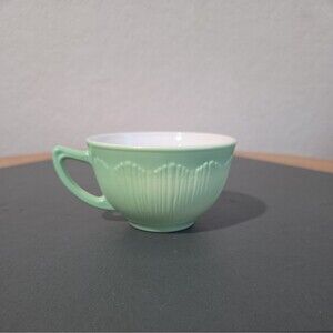 Vintage Macbeth Evans Cremax Bordette Petalware Green Pastel Tea Cup